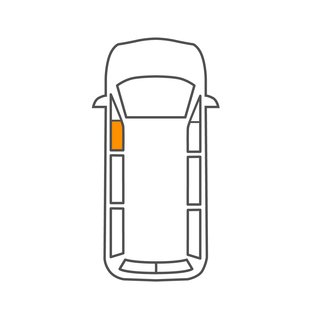 OPEL VIVARO LINKE VORDERE KURBELSCHEIBE, BJ 01- GRÜN-SOLAR